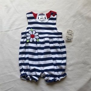 Striped blue and white onesie